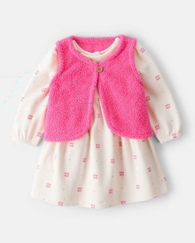 Baby Girl 3-Piece Thanksgiving Print Dress Set - White/Brown