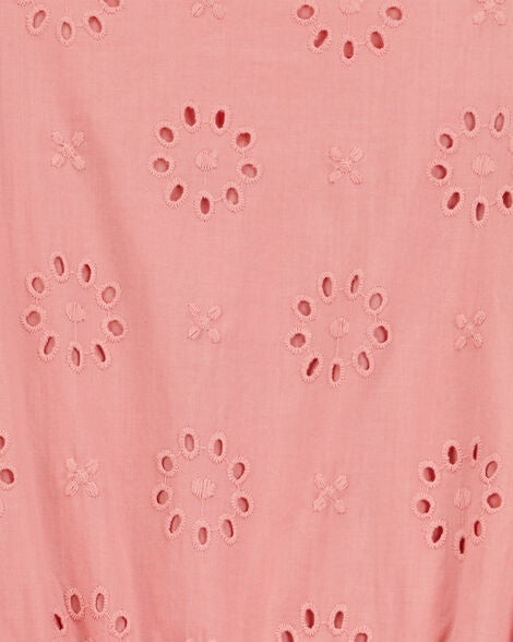  Product image 2 of Kid Eyelet Tie-Front Jumpsuit - Pink