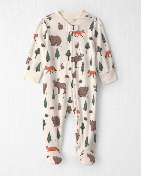 Baby Organic Cotton Sleep & Play Pajamas in Woodland Creatures