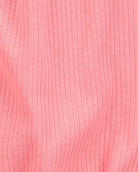Product image 2 of Baby Girl Cotton Rib Short-Sleeve Romper - Pink
