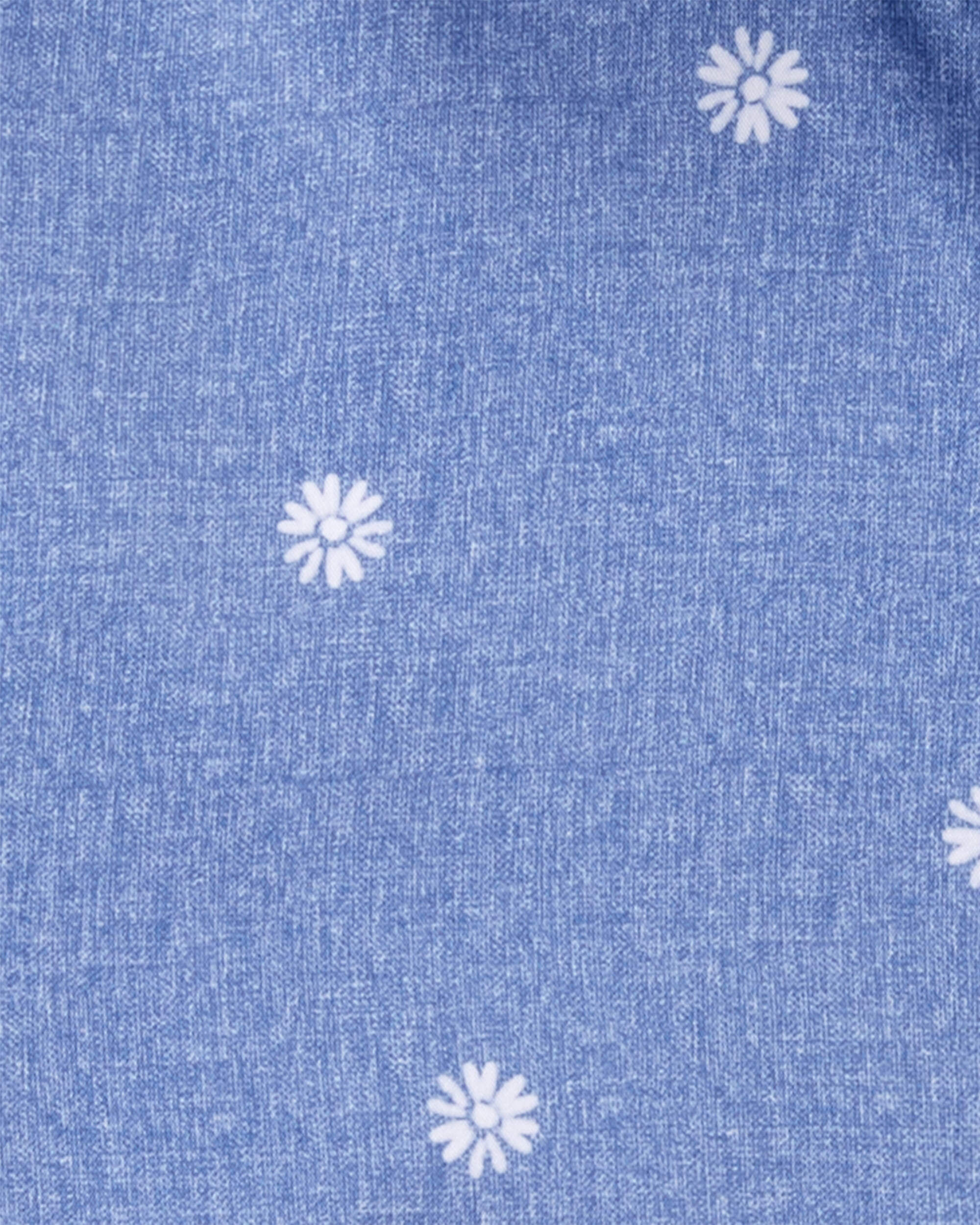 Toddler Girl Daisy-Print Chambray Jacket - Blue