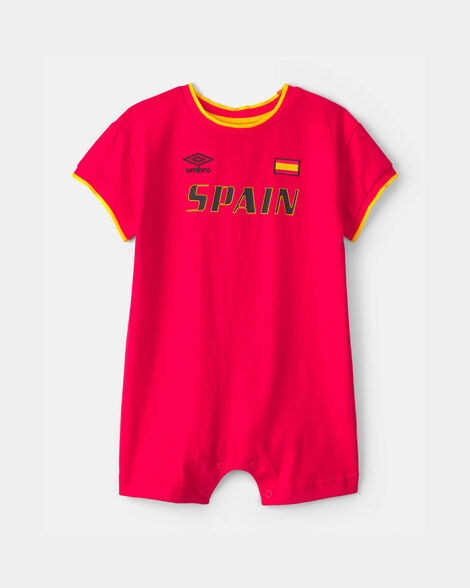baby umbro spain soccer romper - red