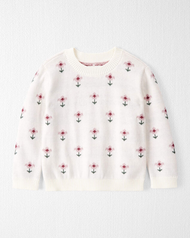 Product image 1 of Toddler Girl Organic Cotton Sweater Knit in Wildflower Maze Print