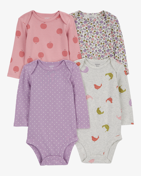 baby 4-pack long-sleeve original bodysuits