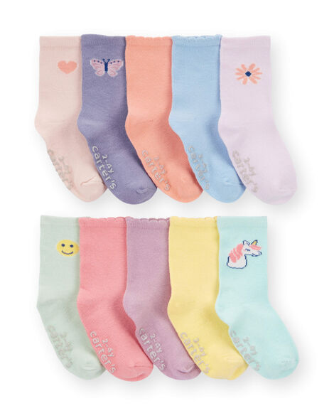 Product image 1 of Toddler Girl 10-Pack Crew Socks