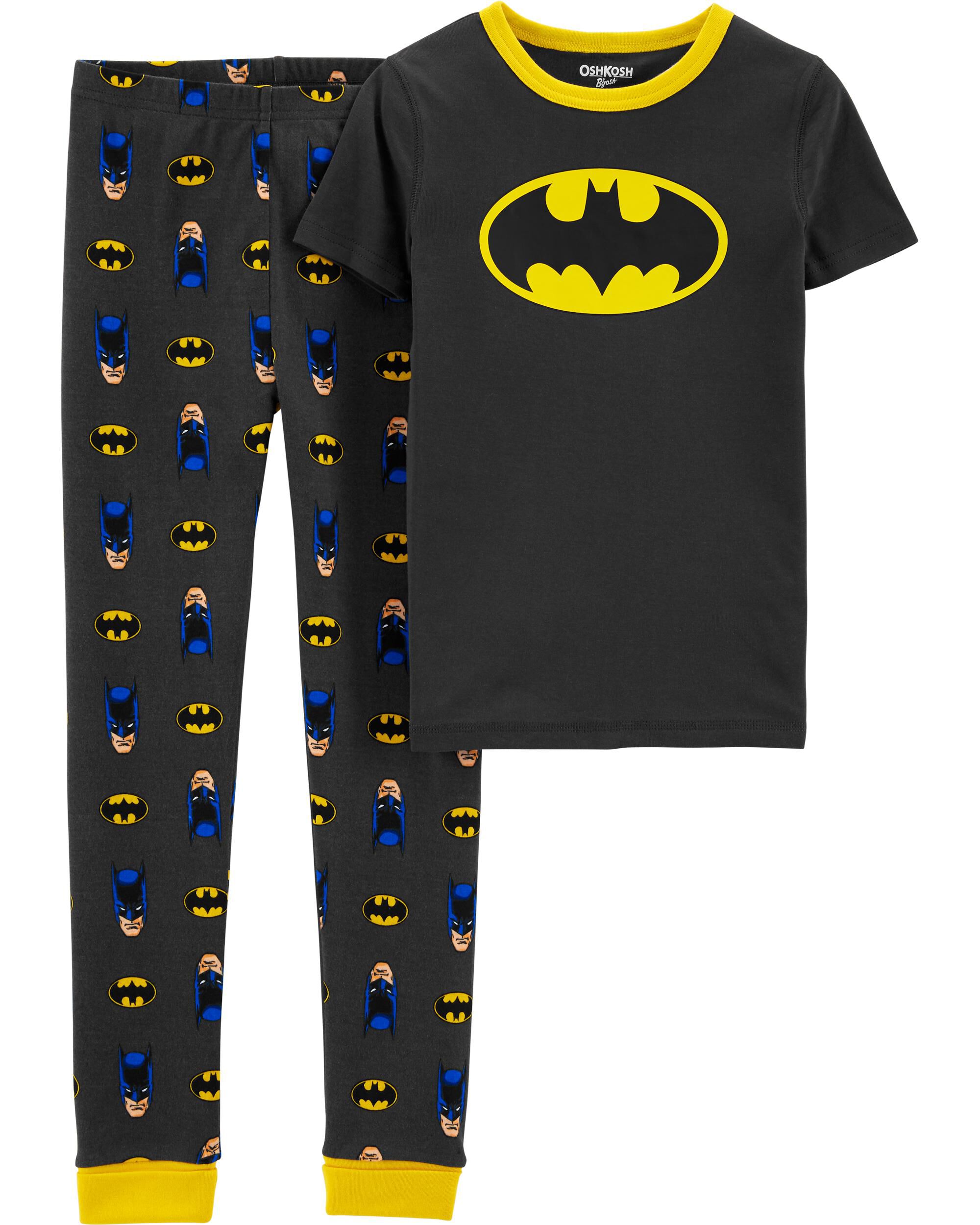 Batman Infant and Toddler Boys Gray Snug Fit Cotton Pajamas Superhero PJ Set