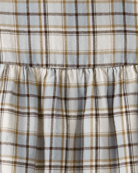 Product image 4 of Toddler Organic Cotton Herringbone Plaid Button-Front Dress