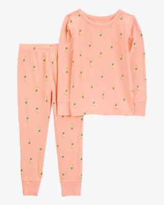 Product image 1 of Toddler Pineapple Print PurelySoft 2-Piece Pajamas - Coral