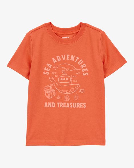toddler boy sea adventures short-sleeve graphic tee - orange