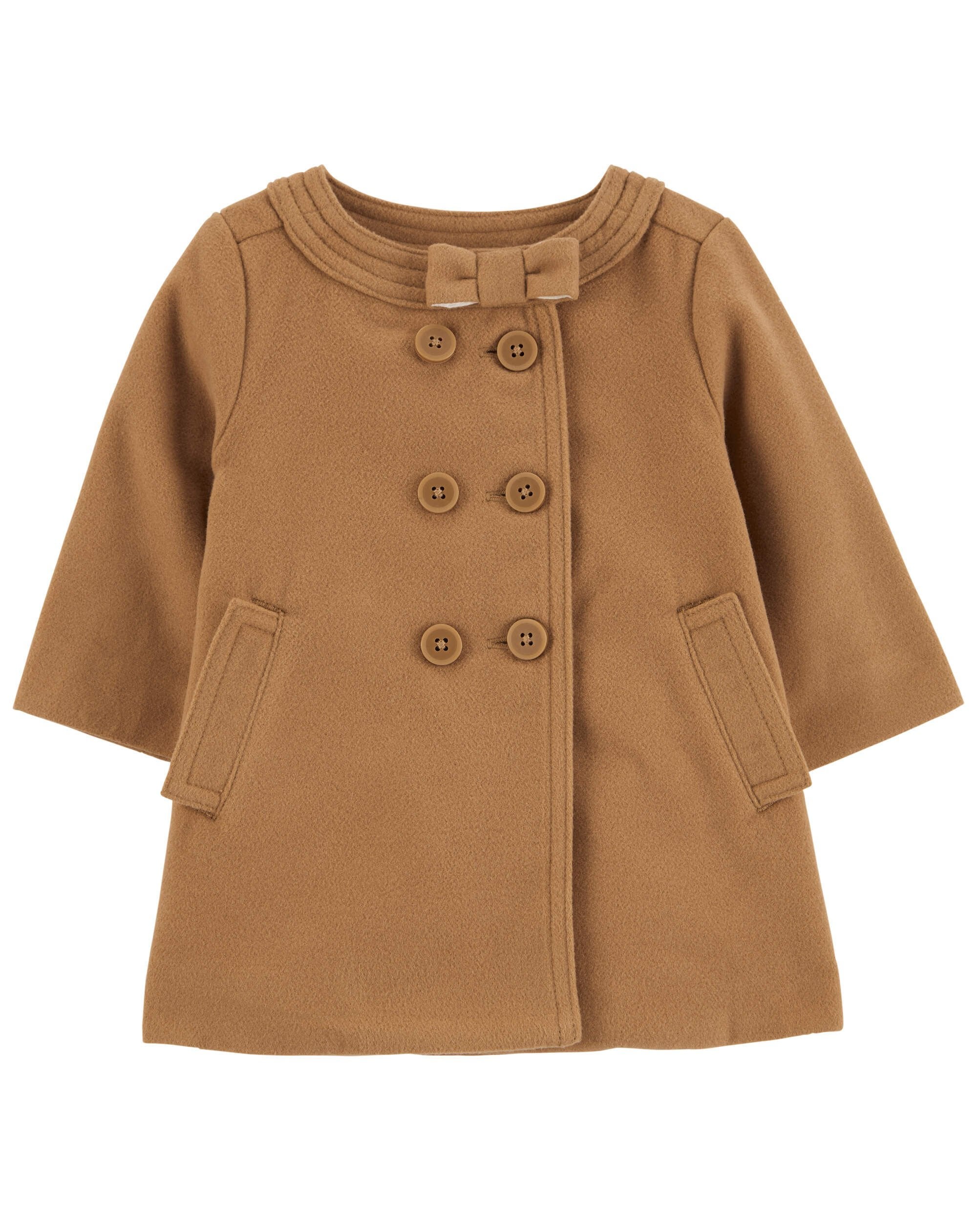 Baby Soft Felt Button Front Coat