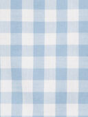 Blue/White - Baby 2-Piece Gingham Romper & Hat Set -Blue, Selected