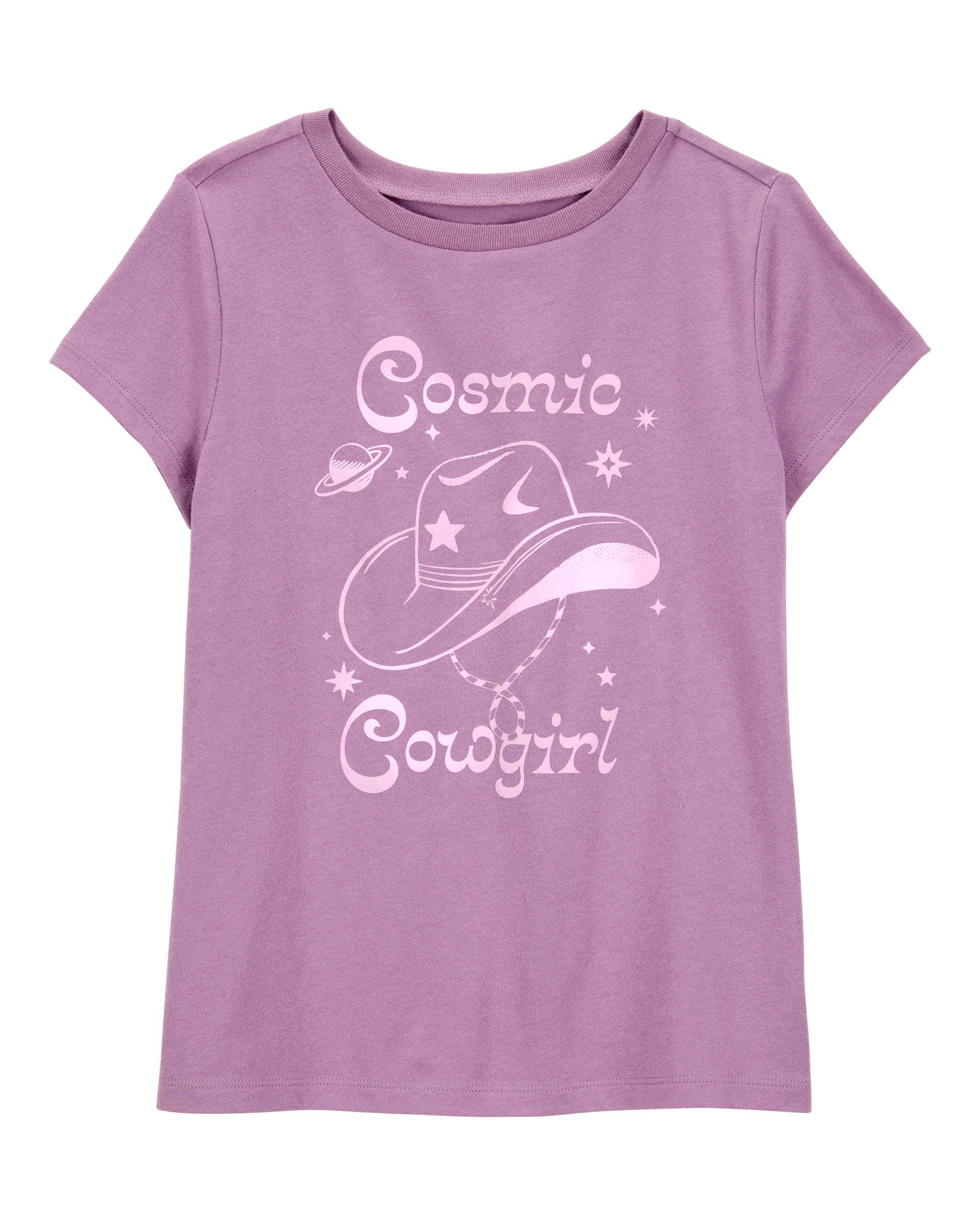Kid Cosmic Cowgirl Short-Sleeve Graphic Tee - Purple
