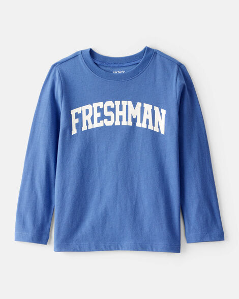 toddler boy freshman long-sleeve graphic tee - blue