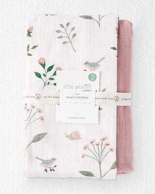 Product image 2 of Baby 2-Pack Organic Cotton Muslin Swaddle Blankets
