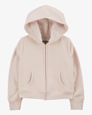 Product image 1 of Kid Fleece-Lined Zip-Up Jacket - Tan