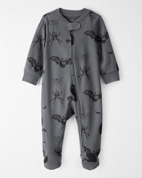 Baby Organic Cotton Sleep Play Pajamas in Spooky Creatures Print