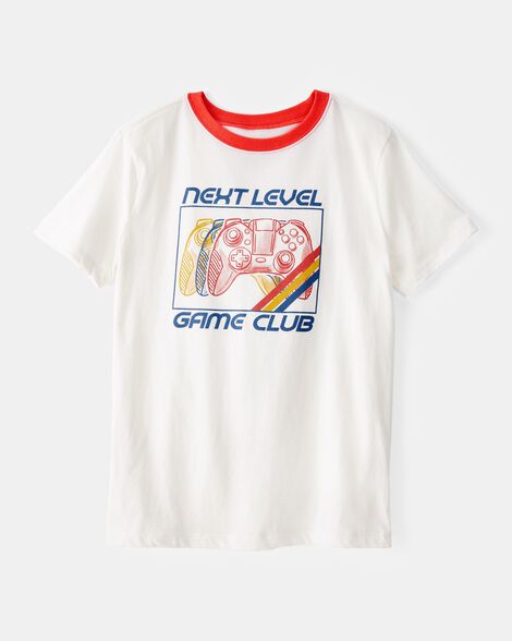Boys Game Club Short-Sleeve Graphic Tee - White