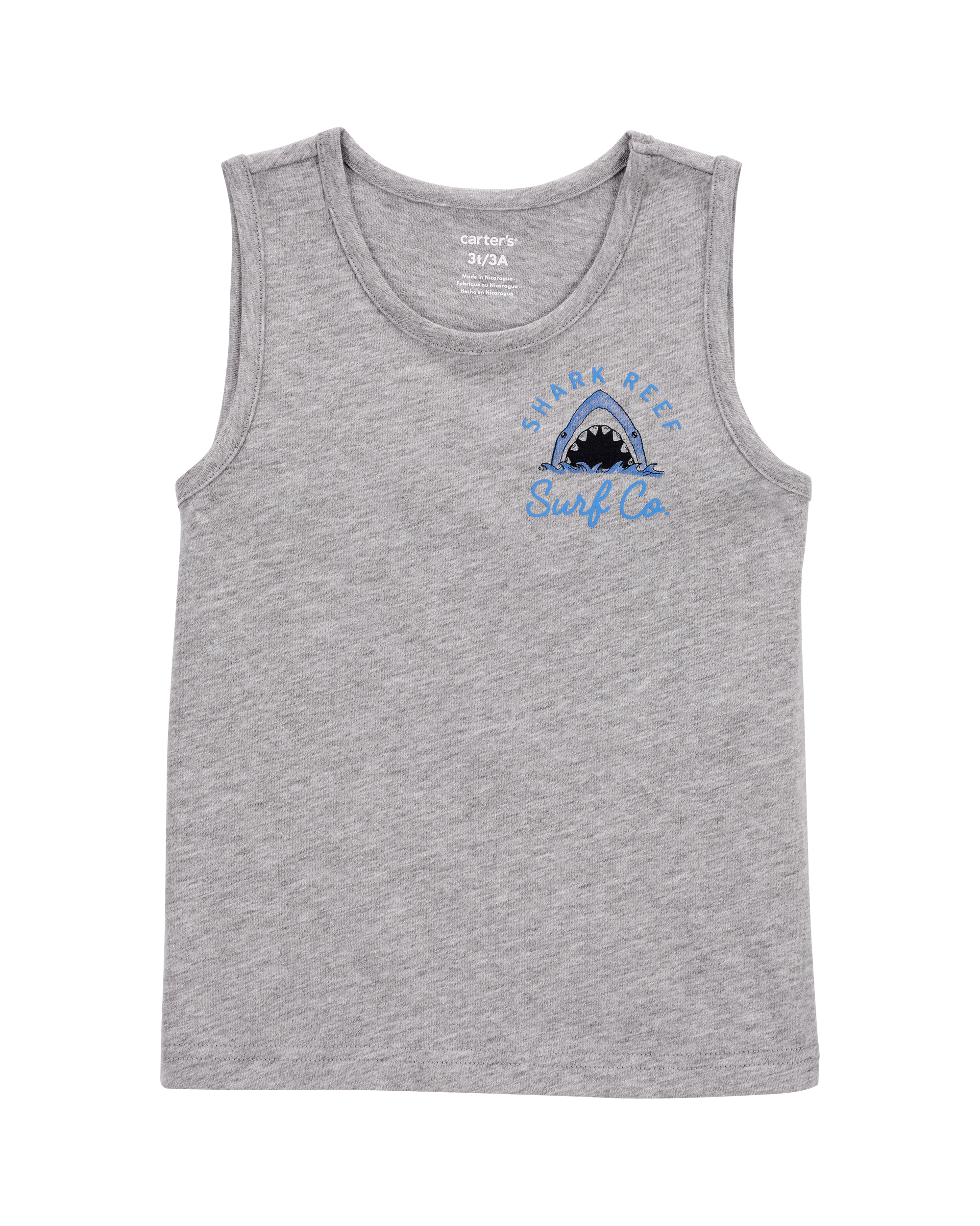 Toddler Shark Slogan Tank - Heather