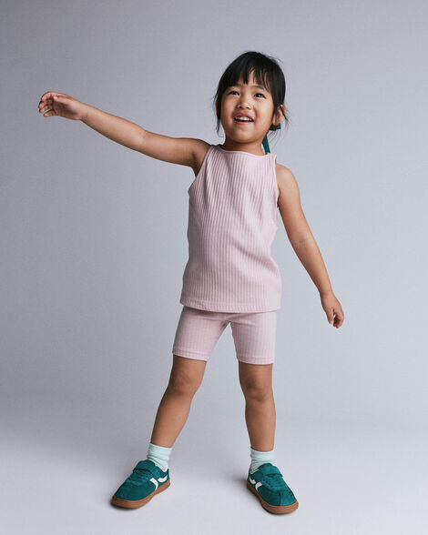 Toddler Girl Brooklyn Bike Shorts - Light Pink