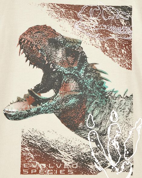  Product image 2 of Kid Short-Sleeve Dinosaur Tee - Ivory