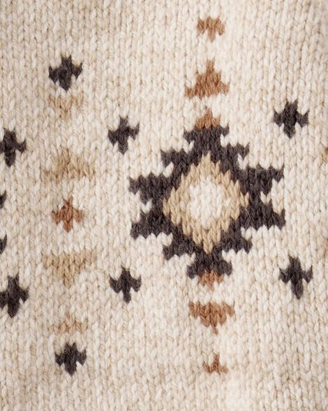 Product image 2 of Baby Boy Aztec Zip-Up Sweater - Ivory