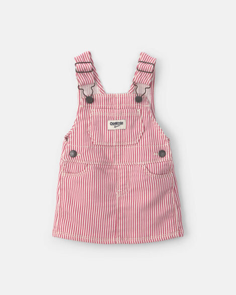 Baby Girl Hickory Stripe Skirtall - Pink
