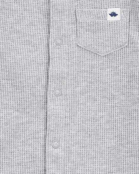 Product image 2 of Baby Boy Waffle Knit Short-Sleeve Romper - Grey