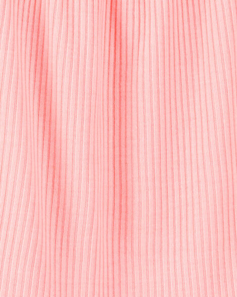  Product image 2 of Girls Solid Loose Fit 2-Piece Pajamas - Coral