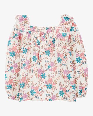 Product image 1 of Kid Floral Woven Long-Sleeve Fashion Top - Floral