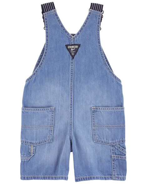 Product image 2 of Toddler Denim Shortalls: Hickory Stripe Strap Remix
