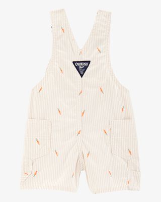 Product image 2 of Baby Carrot Print Striped Shortalls - Cream