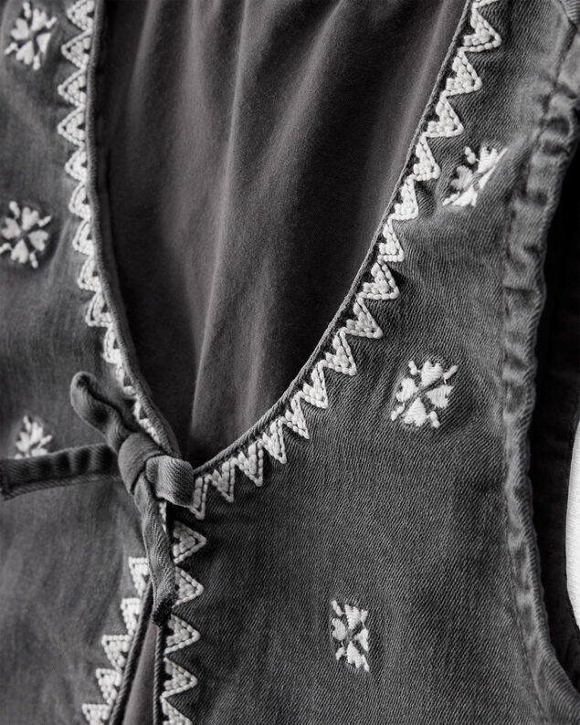 Product image 2 of Toddler Girl Western Denim Sleeveless Vest - Grey