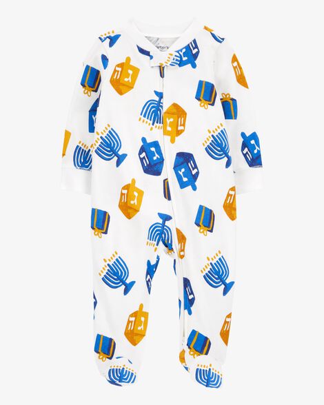  Product image 1 of Baby Hanukkah 2-Way Zip Cotton Sleep & Play Pajamas