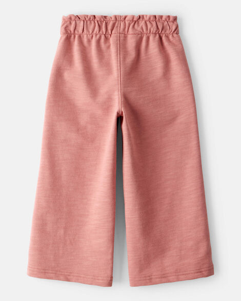 Product image 2 of Toddler Girl 100% Cotton Wide-Leg Pants - Pink