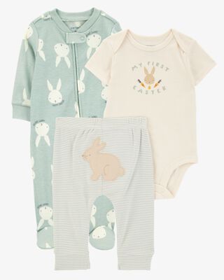 Product image 1 of Baby 3-Piece Easter Sleep & Play Pajamas & Bodysuit Pant Set
