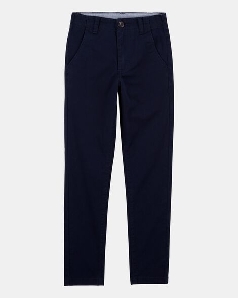 Kid Slim Tapered Chino Uniform Pants - Navy