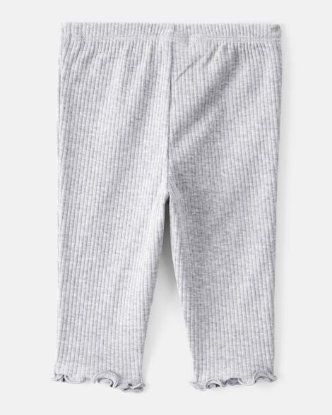 Baby Girl Heart Print Cotton Pull-On Pants - Pink