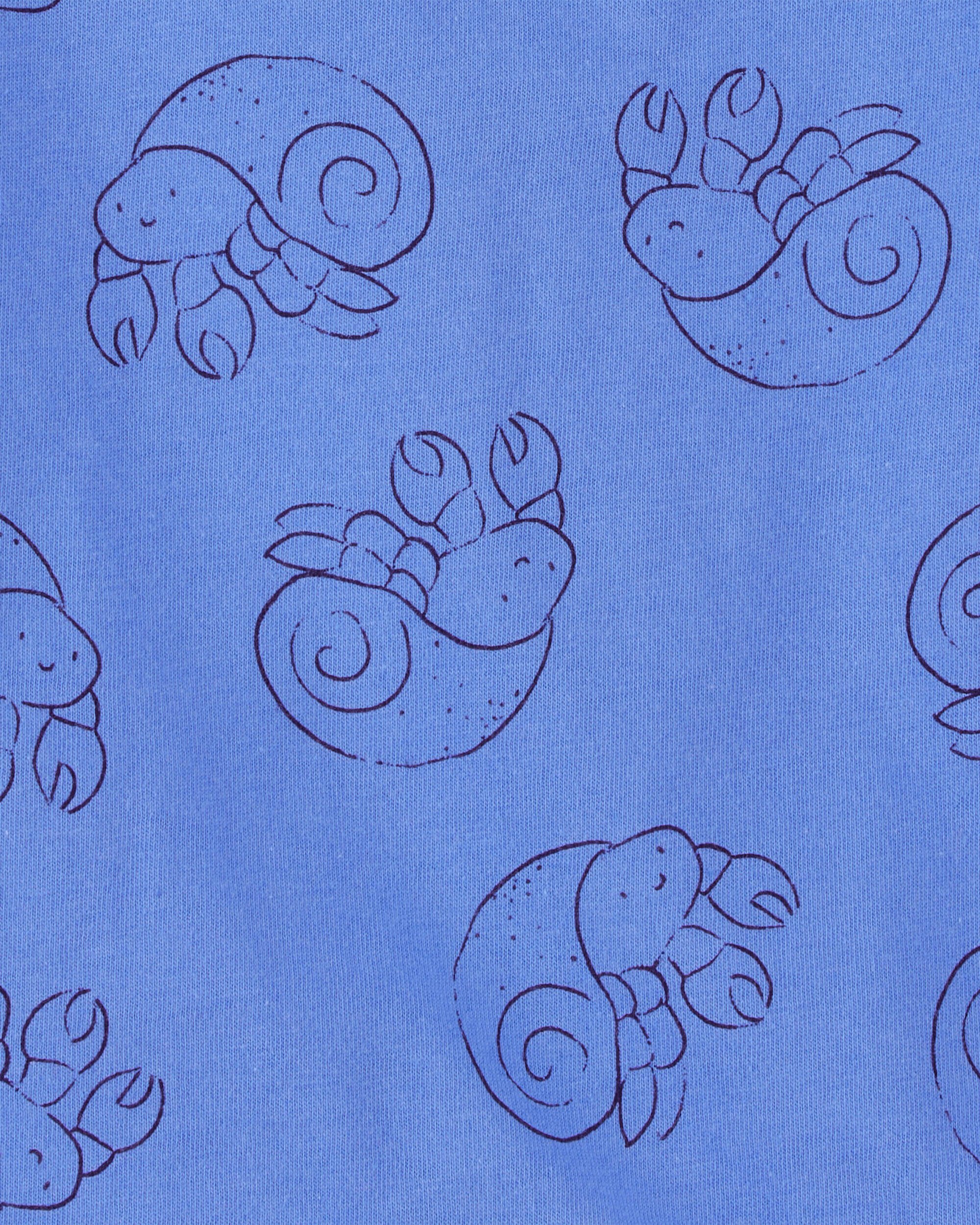Baby Boy Hermit Crab Cotton Romper - Blue