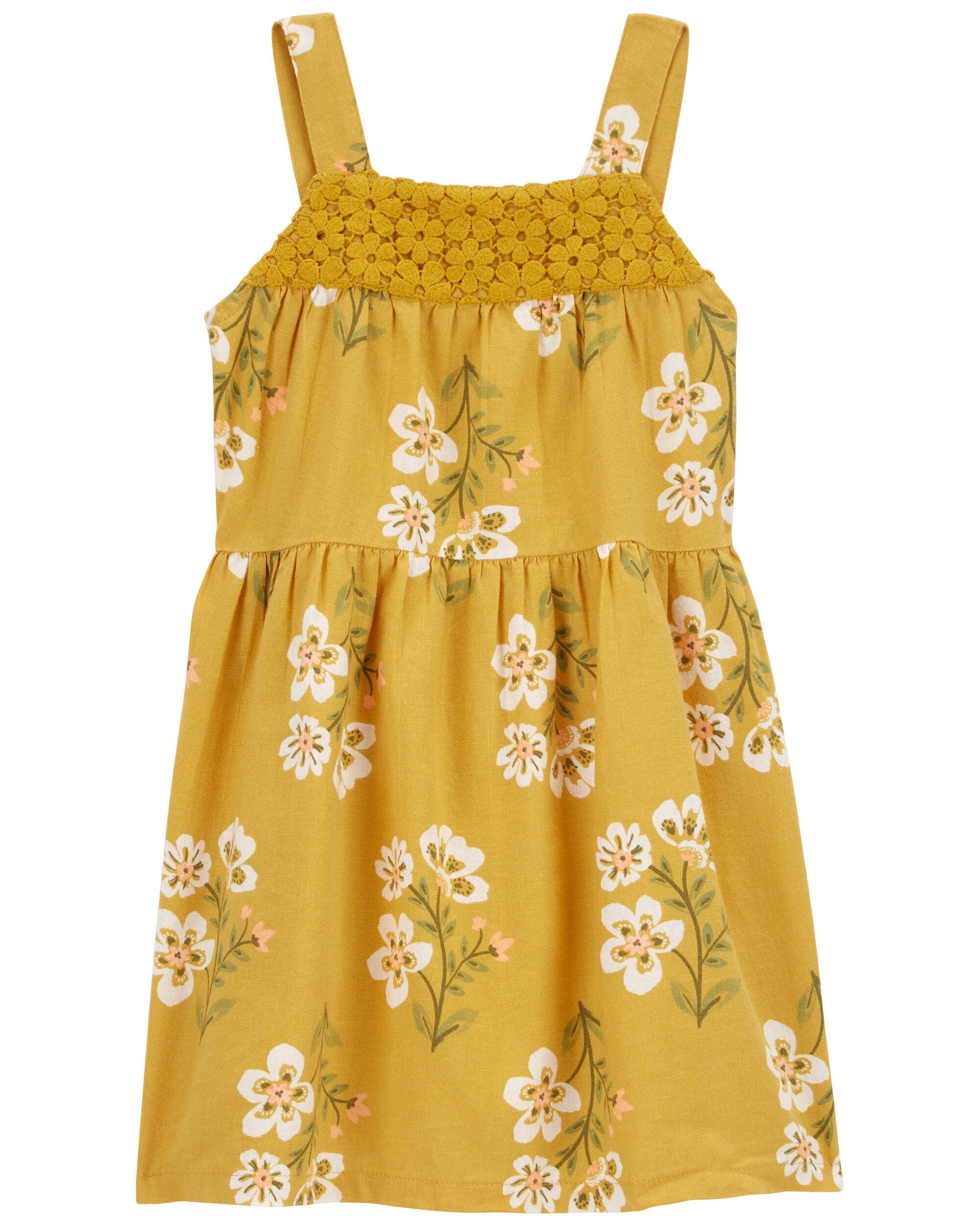 Carters yellow floral dress outlet