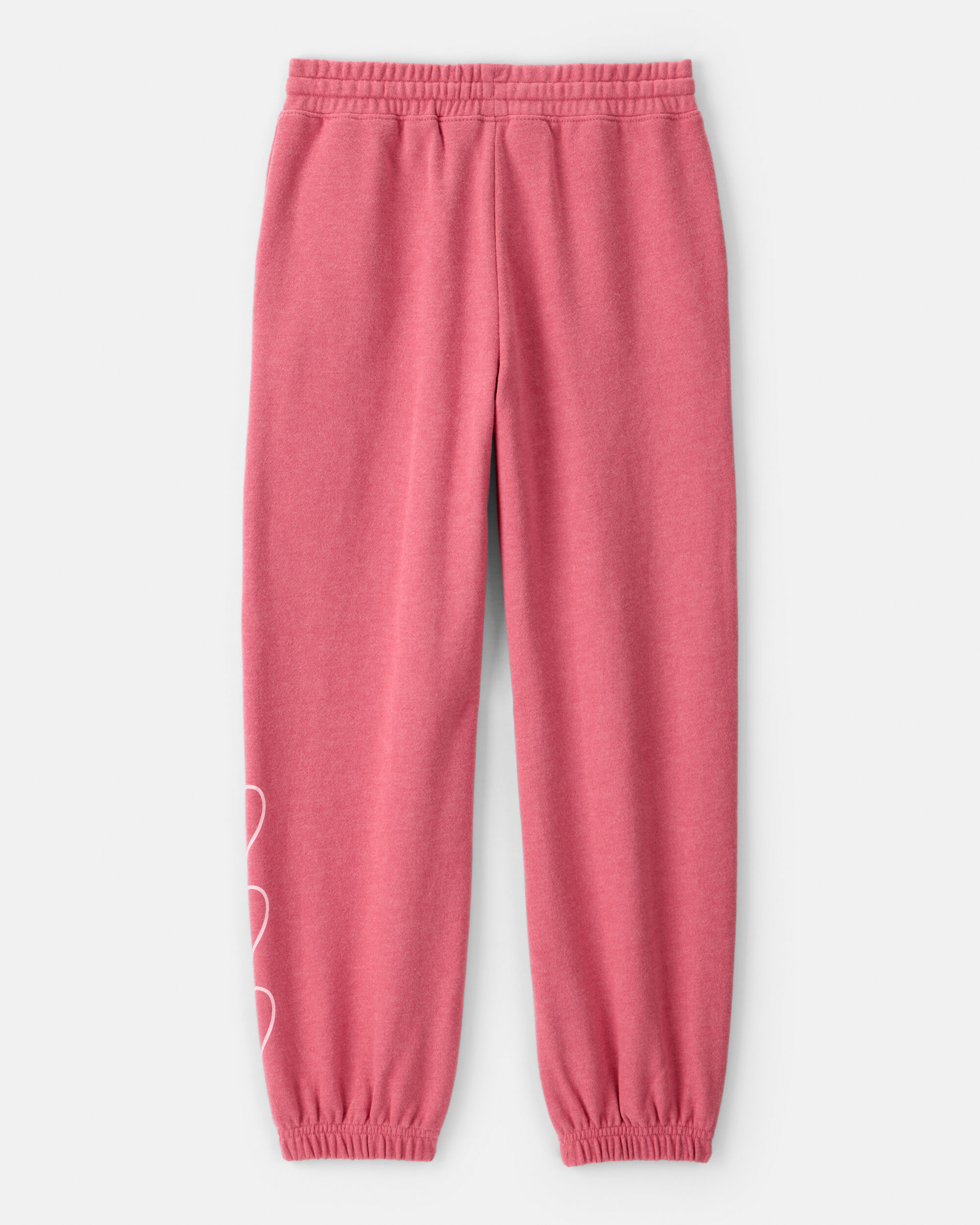 Girls Heart French Terry Joggers - Pink