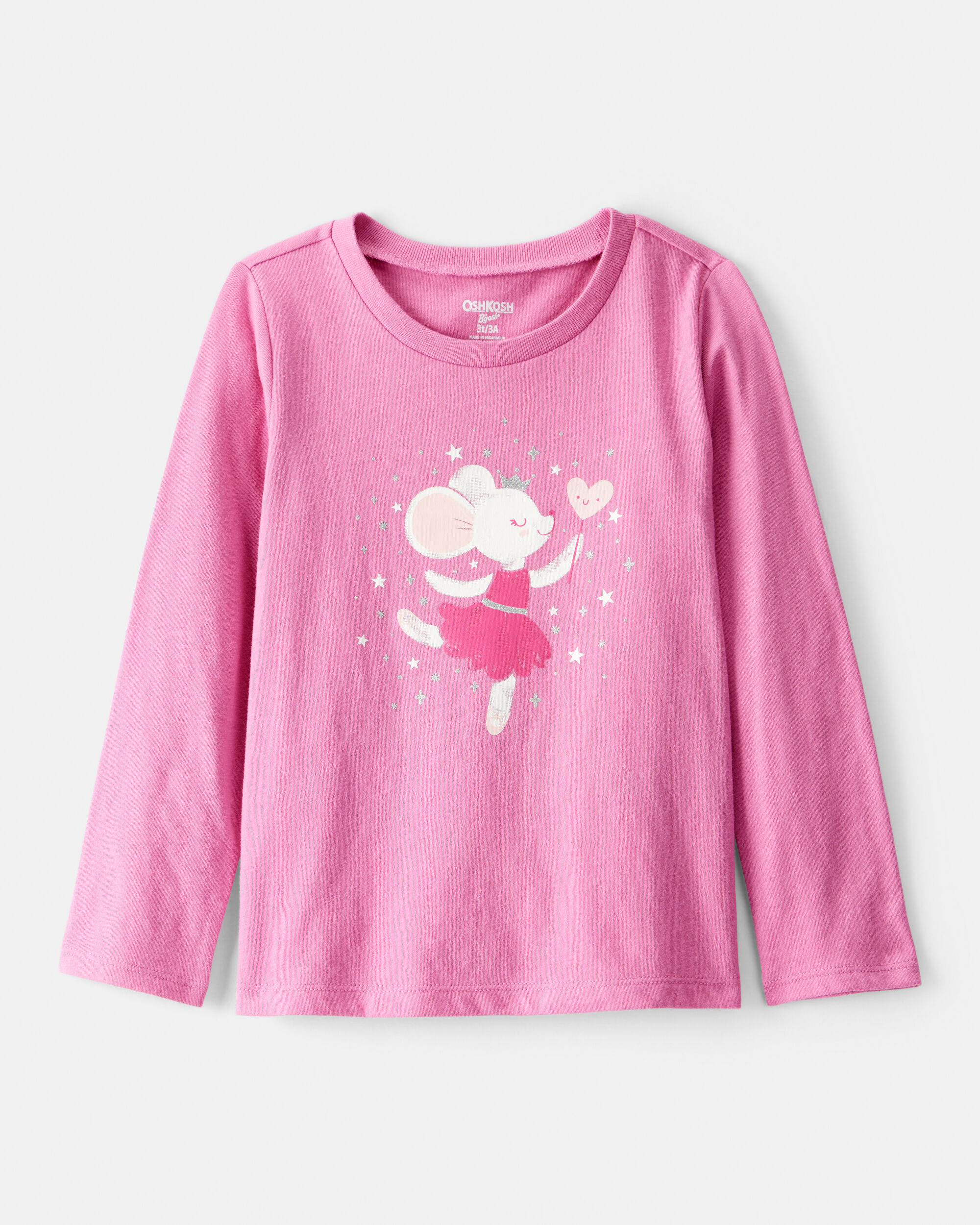 Toddler Girl Ballerina Long-Sleeve Graphic Tee - Pink