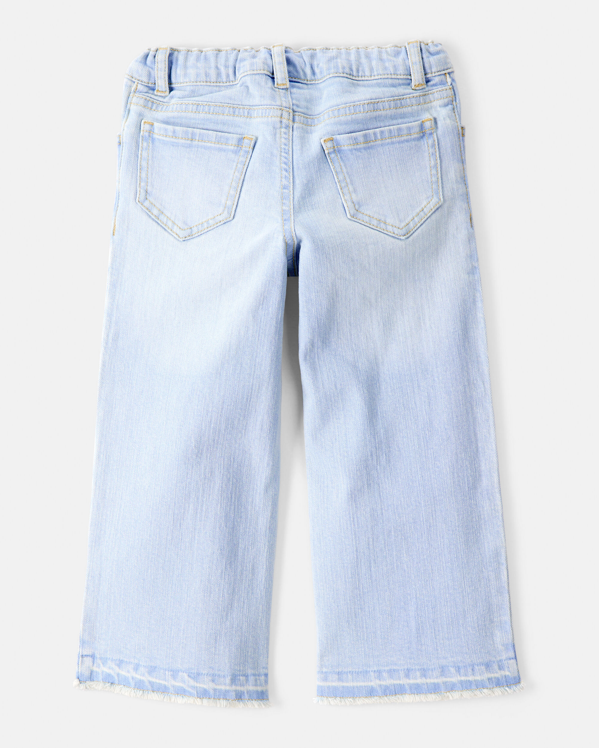 Toddler Heart Embroidered Iconic Denim Wide Leg Jeans