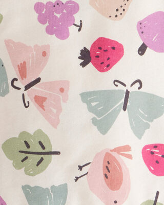 Product image 2 of Toddler Girl Butterfly Long-Sleeve Cotton Tee & Pant Set - Ivory