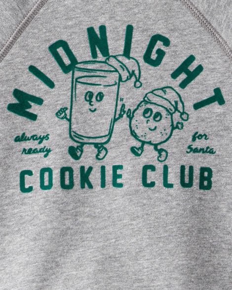 Toddler Boy DayDream Fleece Midnight Cookie Club Long-Sleeve Pullover Sweatshirt - Grey