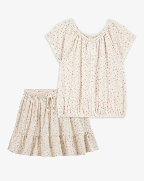  Product image 1 of Kid 2-Piece Cherries Fashion Top & Crinkle Skirt Set