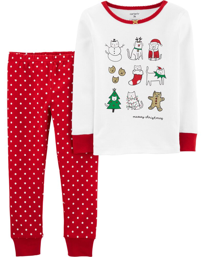 2 Piece Meowy Christmas Snug Fit Cotton Pjs Carters Com