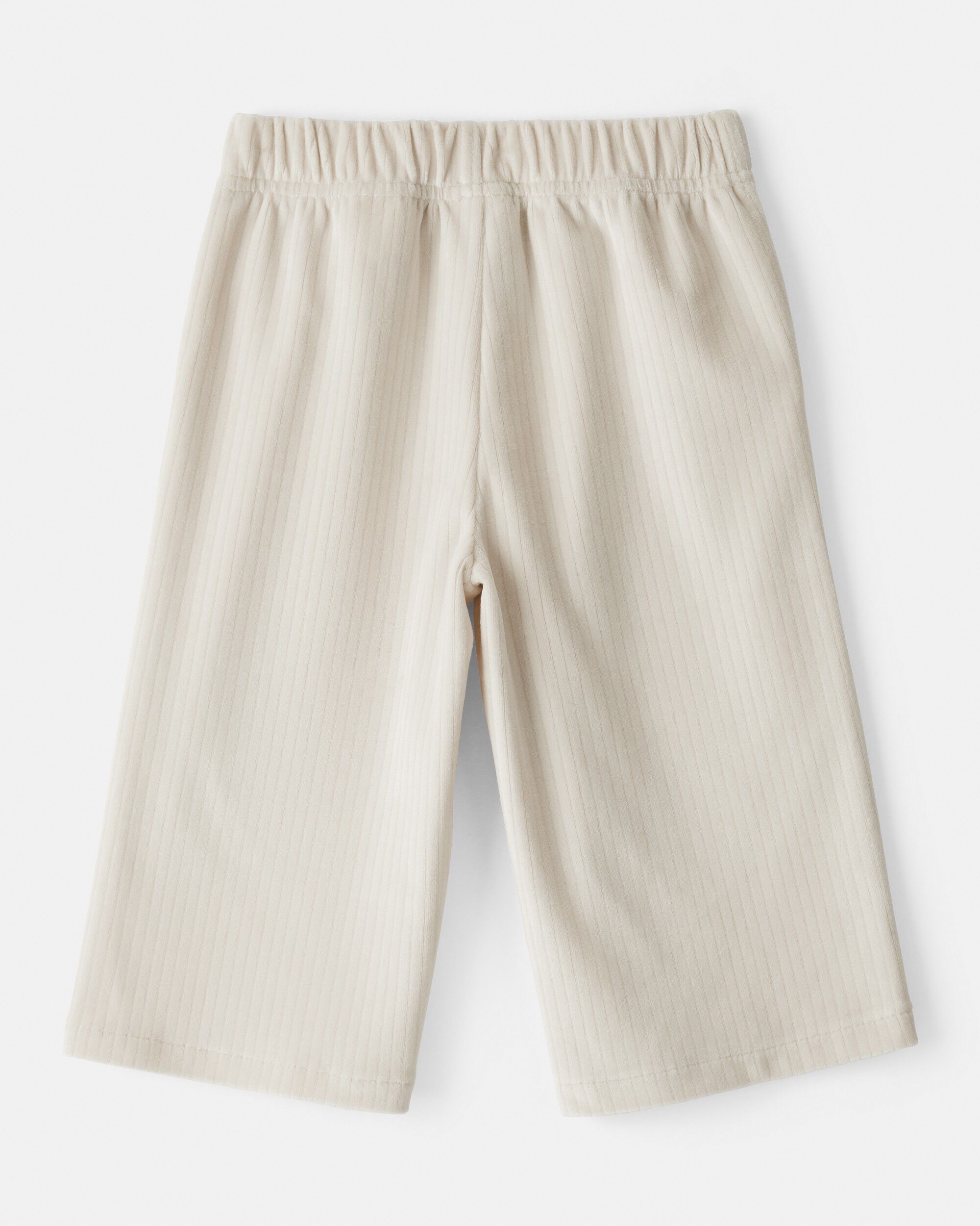 Baby Girl Ribbed Flare Pants - Tan