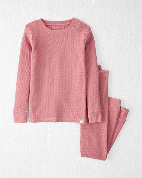  Product image 1 of Kid Organic Cotton Waffle Knit Pajamas Set - Dark Blush