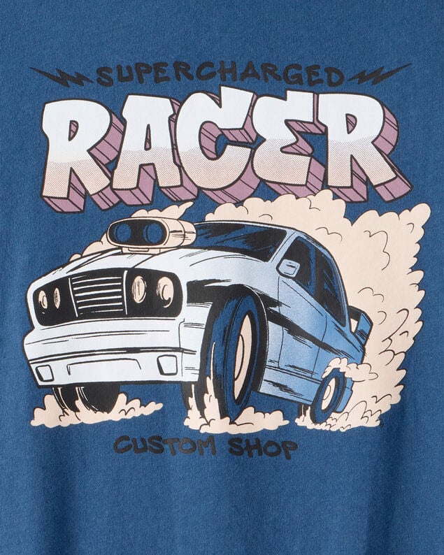 Product image 2 of Boys Race Car Long-Sleeve Graphic Tee - Blue