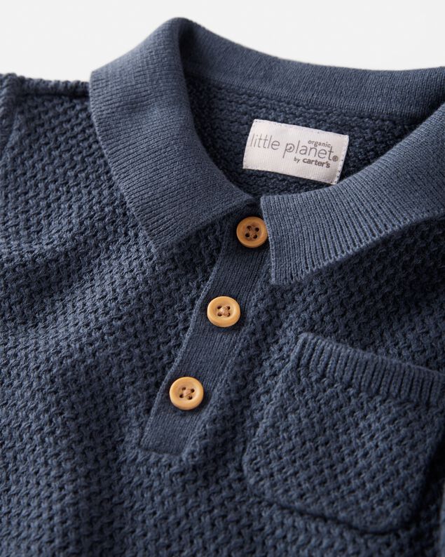 Product image 2 of Toddler Organic Cotton Sweater Knit Polo Shirt